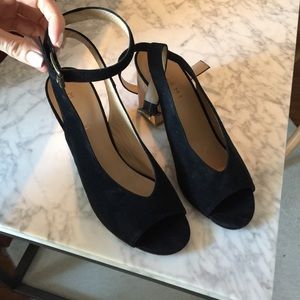 M Gemi black suede sandals 39.5 ankle strap